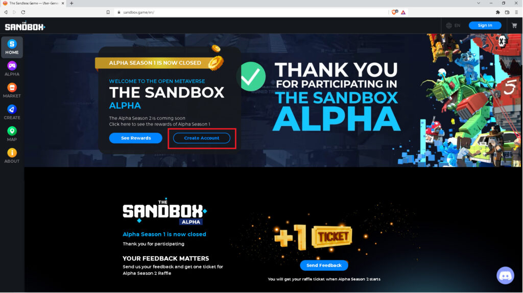 The Sandbox(サンドボックス)始め方4