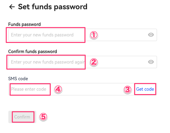 okxのfund password設定方法3