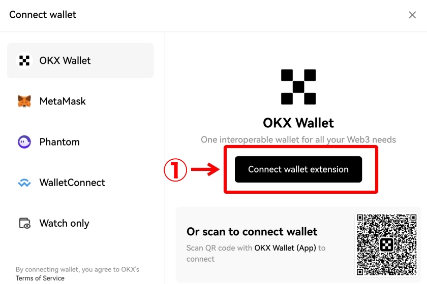 OKX Web3 Wallet「ブラウザ版新たにウォレット作成10」