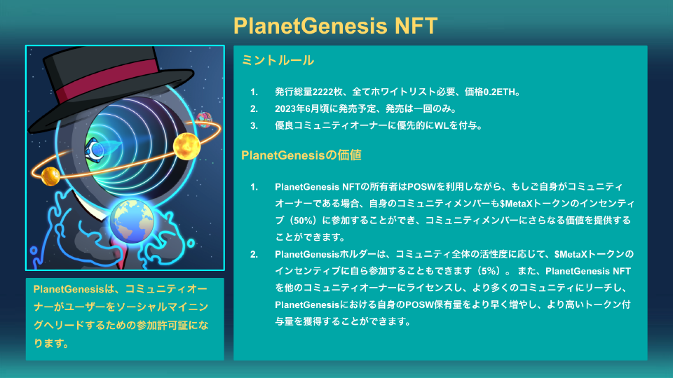 PlanetGenesis NFTについて