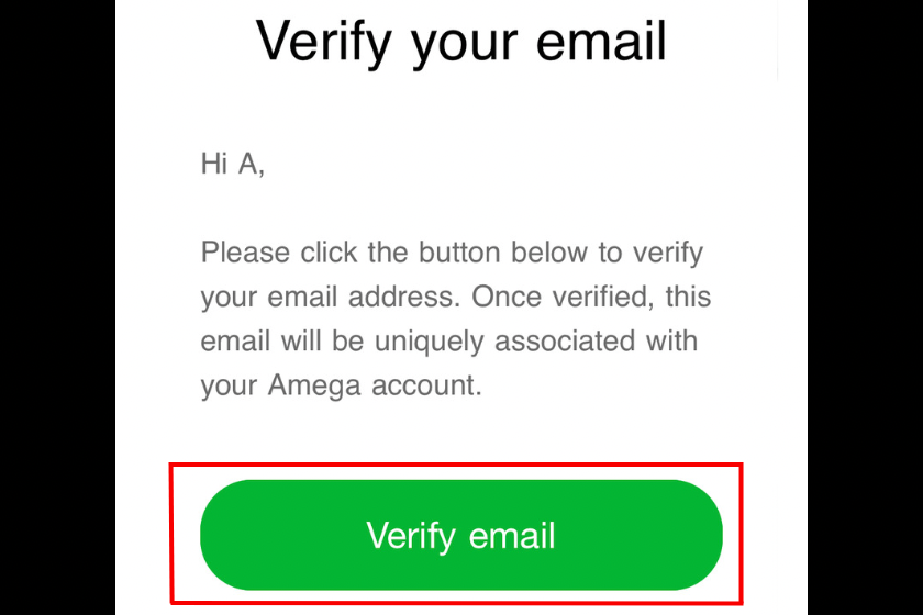 画像03：AMEGA特徴評判「Verify email」