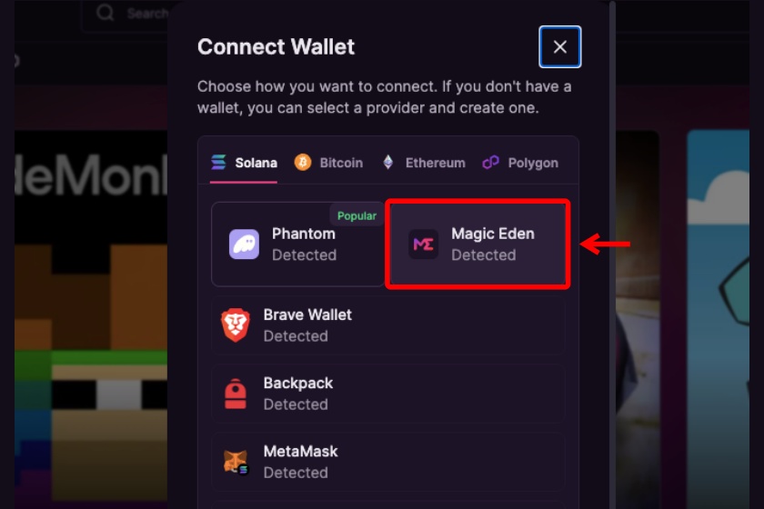 Magic Eden Wallet「dAppsとの連携方法2」