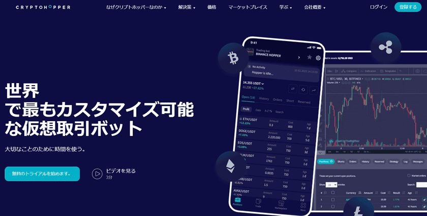 画像03:AI取引ボット「Cryptohopper公式サイト」
