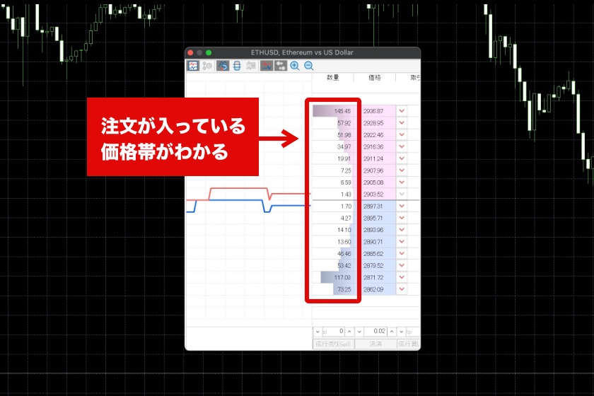 画像2：Bybit MT5「板情報」