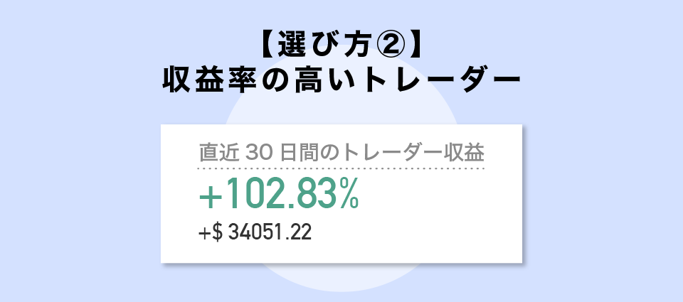 【選び方②】収益率の高いトレーダー