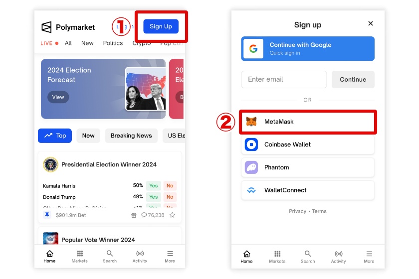 Polymarket使い方「アカウント作成2」